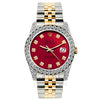 Rolex Datejust Diamond Watch, 26mm, Yellow Gold and Stainless Steel Bracelet Burgundy Dial w/ Diamond Bezel and Lugs