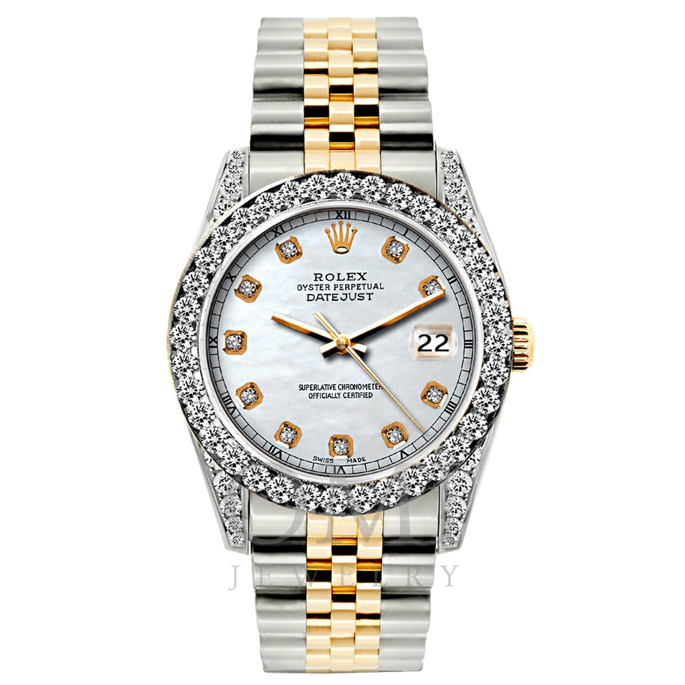 Rolex Datejust Diamond Watch, 26mm, Yellow Gold and Stainless Steel Bracelet Solitude Dial w/ Diamond Bezel and Lugs