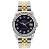 Rolex Datejust Diamond Watch, 26mm, Yellow Gold and Stainless Steel Bracelet Black Russian Dial w/ Diamond Bezel