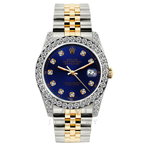 Rolex Datejust Diamond Watch, 26mm, Yellow Gold and Stainless Steel Bracelet Midnight Express Dial w/ Diamond Bezel