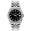 Rolex Datejust Diamond Watch, 26mm, Stainless SteelBracelet Black Roman Dial w/ Diamond Bezel