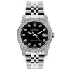 Rolex Datejust Diamond Watch, 26mm, Stainless SteelBracelet Black Roman Dial w/ Diamond Bezel and Lugs