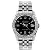 Rolex Datejust Diamond Watch, 26mm, Stainless SteelBracelet Black Dial w/ Diamond Bezel